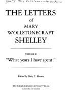 Cover of The Letters of Mary Wollstonecraft Shelley