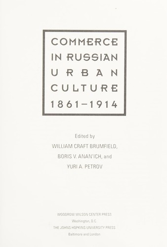 Cover of Commerce in Russian urban culture