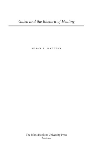 Cover of Galen and the rhetoric of healing