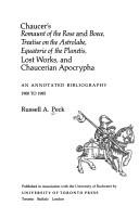 Cover of Chaucer's Romaunt of the rose and Boece, Treatise on the astrolabe, Equatorie of the planetis, lost works, and Chaucerian apocrypha