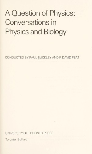 Cover of A question of physics