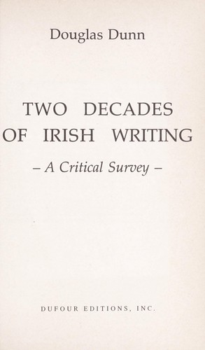 Cover of Two decades of Irish writing
