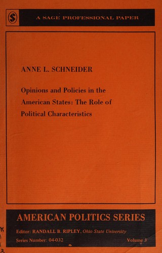 Cover of Opinions and policies in the American States