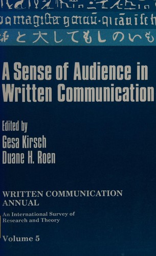 Cover of A sense of audience in written communication