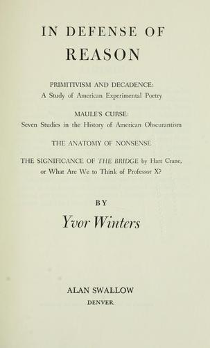 Cover of In defense of reason