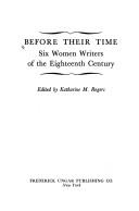 Cover of Before their time