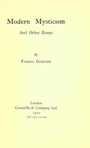Cover of Modern mysticism