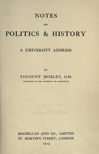 Cover of Notes on politics & history