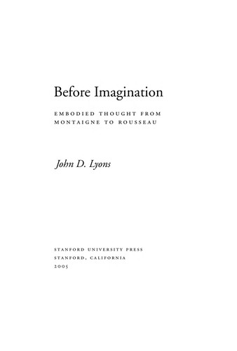 Cover of Before imagination