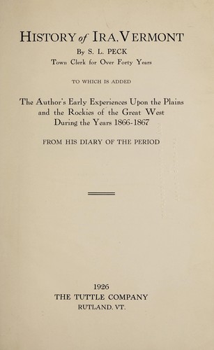Cover of History of Ira, Vermont