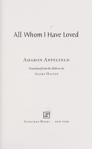 Cover of All whom I have loved