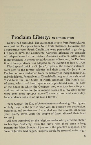Cover of Proclaim liberty!