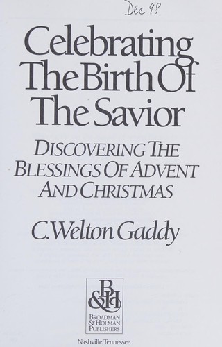 Cover of Celebrating the birth of the Savior