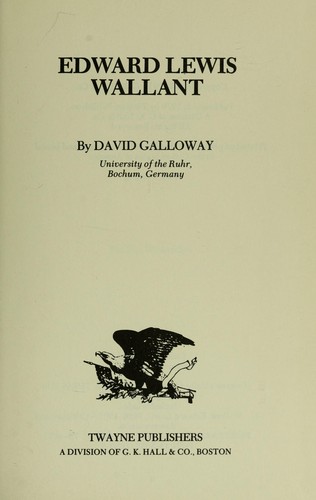Cover of Edward Lewis Wallant