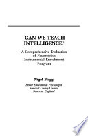 Cover of Can We Teach Intelligence?