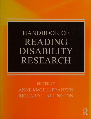 Cover of Handbook of Reading Disability Research