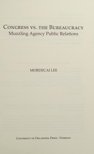 Cover of Congress vs. the bureaucracy
