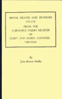 Cover of The Albemarle Parish Register of Surry and Sussex Counties, Virginia
