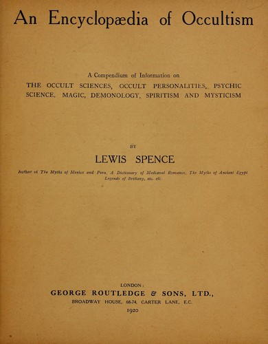Cover of An encyclopædia of occultism