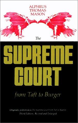 Cover of The Supreme Court from Taft to Burger =