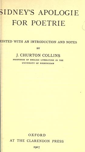 Cover of Apologie for poetrie