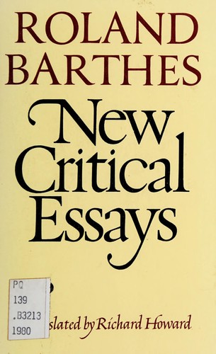 Cover of Nouveaux essais critiques