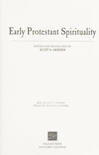 Cover of Early Protestant spirituality