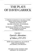 Cover of The plays of David Garrick