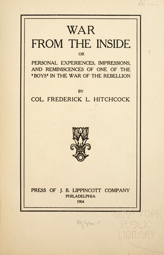 Cover of War from the inside