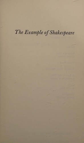 Cover of Example of Shakespeare