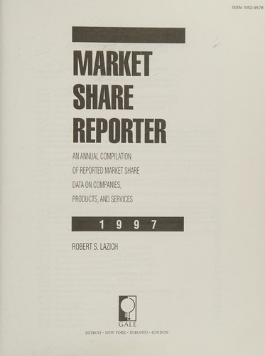 Cover of Market Share Reporter 1997