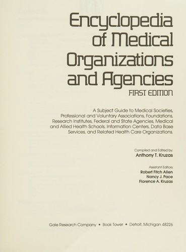 Cover of Encyclopedia of Medical Organizations & Agencies