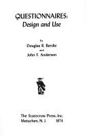 Cover of Questionnaires: design and use