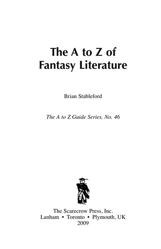 Cover of The A to Z of fantasy literature