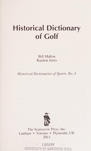 Cover of Historical dictionary of golf