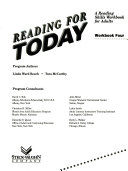 Cover of Reading for Today, Workbook Four