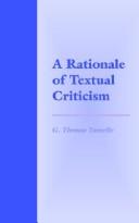 Cover of A rationale of textual criticism