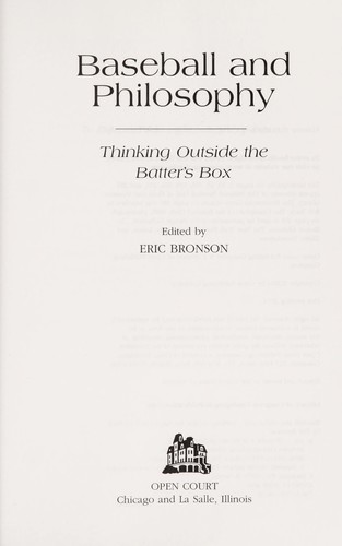 Cover of Baseball and Philosophy