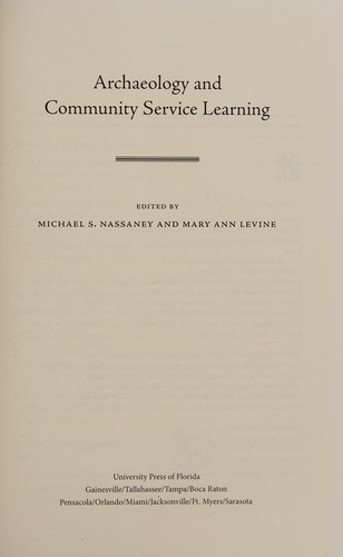 Cover of Archaeology and community service learning