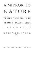 Cover of A mirror to nature