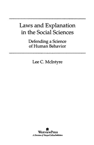 Cover of Laws and explanation in the social sciences