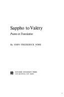 Cover of Sappho to Valéry