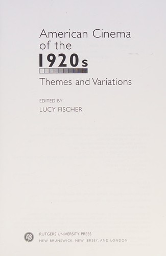 Cover of American cinema of the 1920s