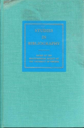 Cover of Studies in Bibliography (Studies in Bibliography