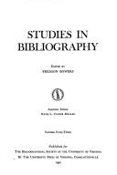 Cover of Studies in Bibliography