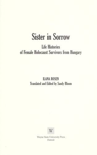 Cover of Sister in sorrow