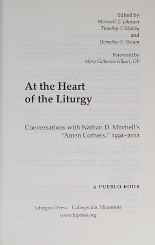 Cover of At the heart of the liturgy