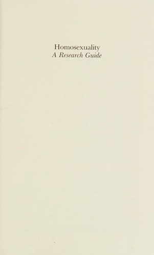 Cover of Homosexuality