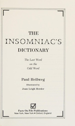 Cover of The Insomniac's Dictionary