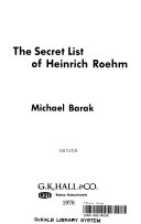 Cover of The Secret List of Heinrich Roehm